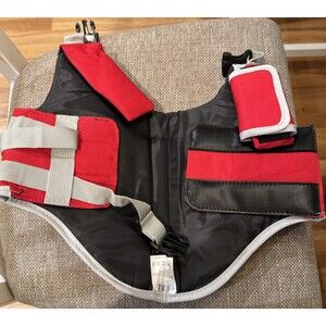 Kuoser Dog Life Jacket with Reflective Stripes, Adjustable NEW Red Small